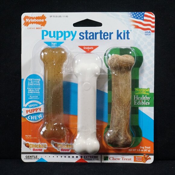 Nylabone Puppy Starter Kit 3 Bone Set - Picture 1 of 2